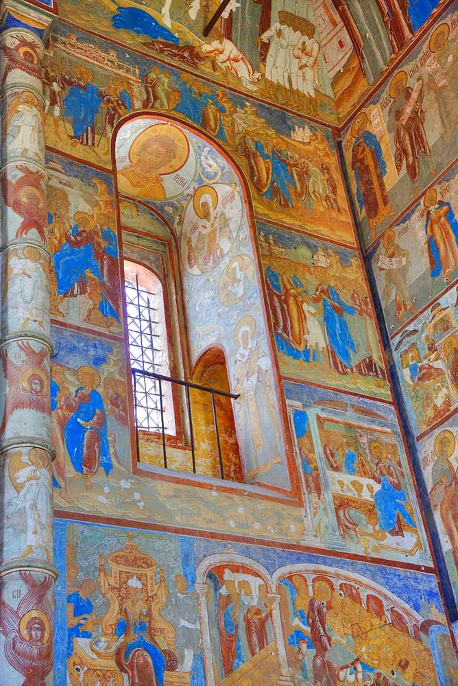 Frescoes, Resurrection of Christ Gate Church, Kremlin, Rostov Veliky, Golden Ring, Yarsolavl Oblast, Russia, Europe