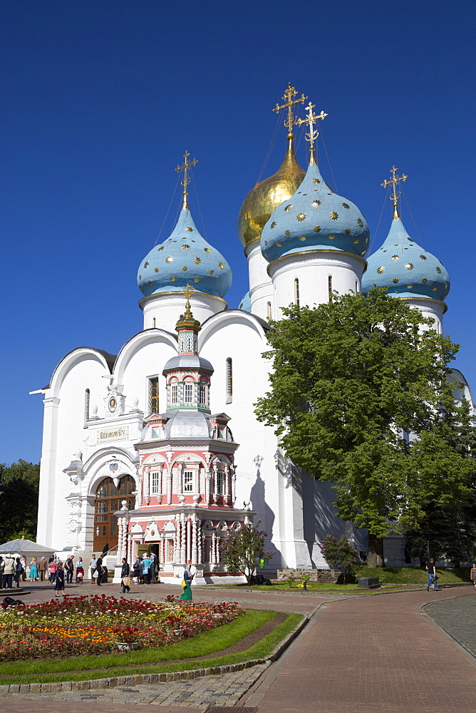 Holy Dormition Cathedral, The Holy Trinity Saint Sergius Lavra, UNESCO World Heritage Site, Sergiev Posad, Russia, Europe