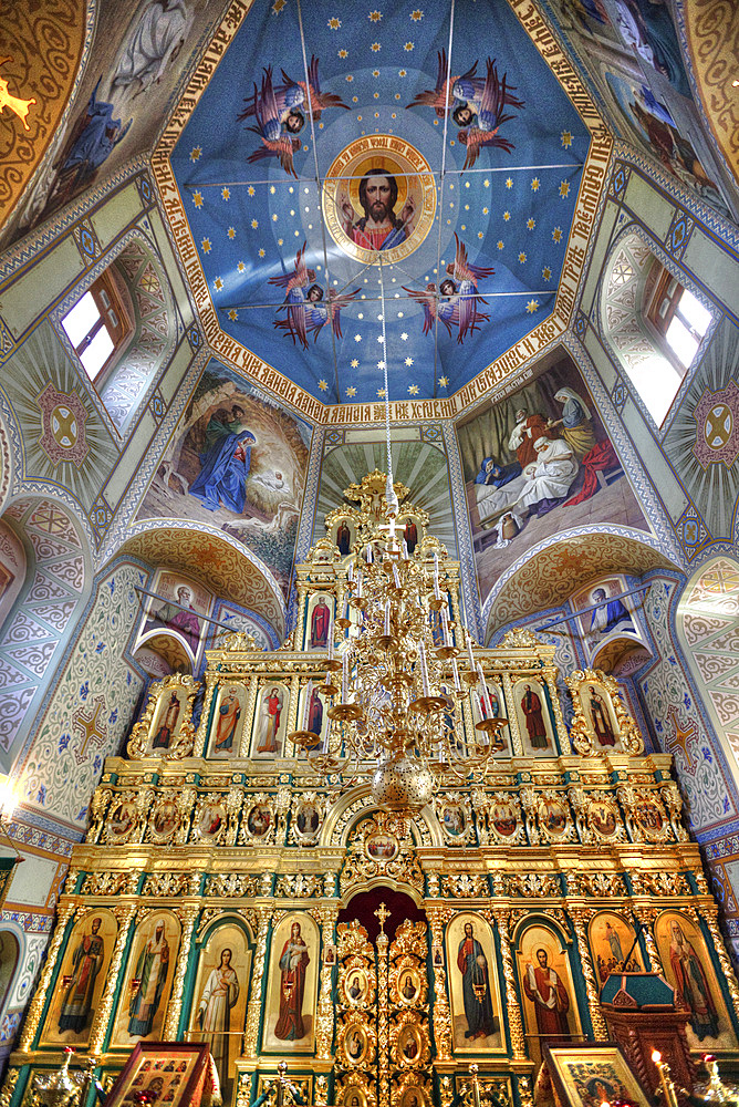 Interior frescoes, Uspenskaya Church, Suzdal, Vladimir Oblast, Russia, Europe