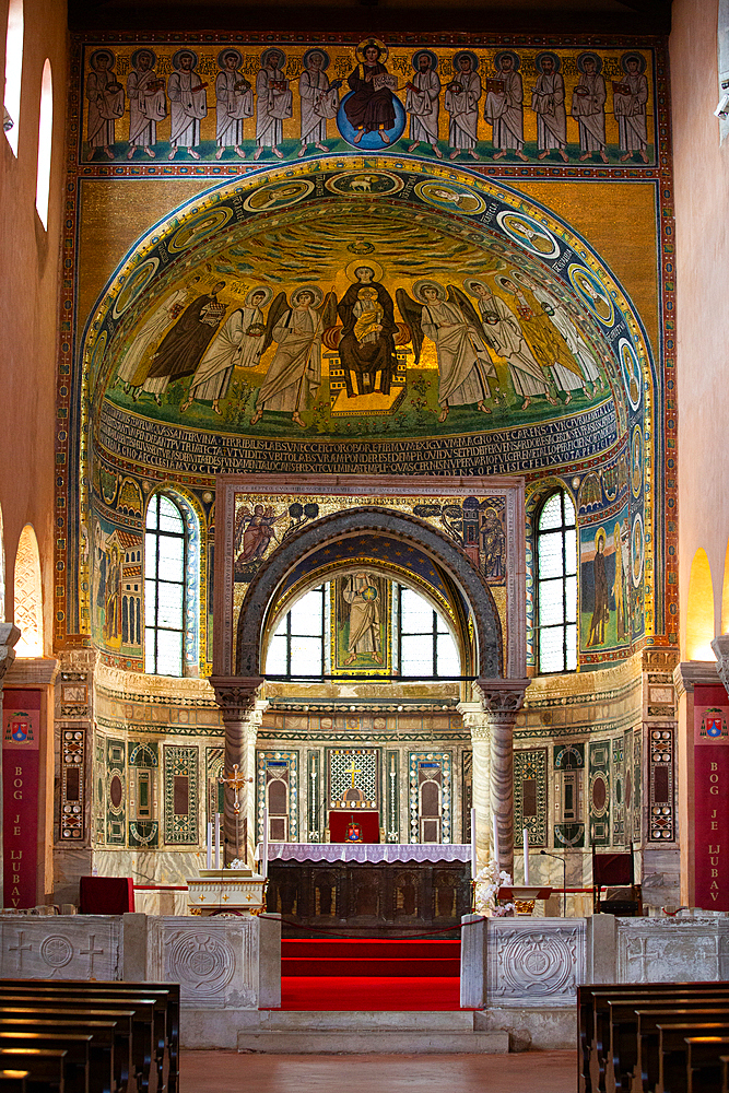 Interior, Euphrasian Basilica, 6th century, UNESCO World Heritage Site, Porec, Croatia, Europe