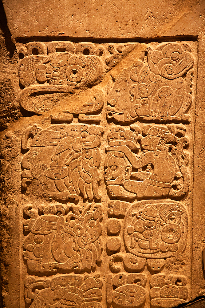 Lintel 48 dating from 600-800 AD, from Yaxchilan, Chiapas, National Museum of Anthropology, Mexico City, Mexico, North America