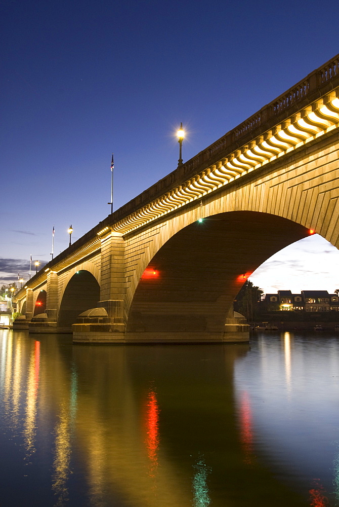 London Bridge in the late evening, Havasu, Arizona, United States of America, North America