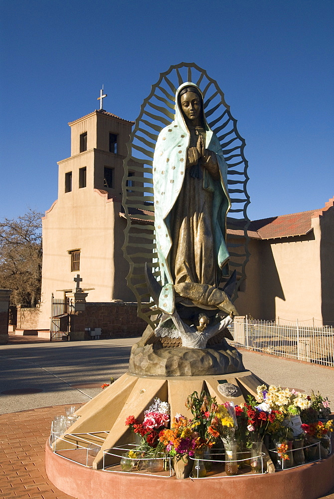 Statue of Our Lady of Guadalupe, El Santuario de Guadalupe Church, built in 1781, Santa Fe, New Mexico, United States of America, North America