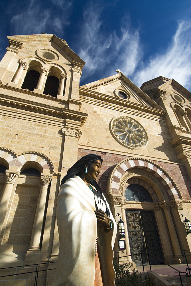 Statue of Kateri Tekakwitha, the Cathedral Basilica of St. Francis of Assisi, Santa Fe, New Mexico, United States of America, North America