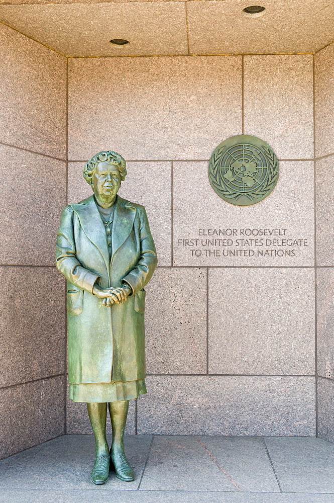 Statue of former first lady Eleanor Roosevelt at the Franklin D. Roosevelt Memorial in Washington, D.C., United States of America, North America