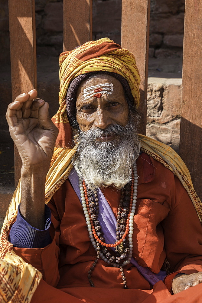 A Holy Man in the Durbar Square area of Kathmandu, Nepal, Asia