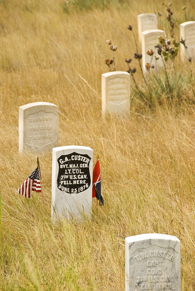 Memorial to General George Custer at the Little Bighorn Battlefiled National Monument, Montana, United States of America, North America