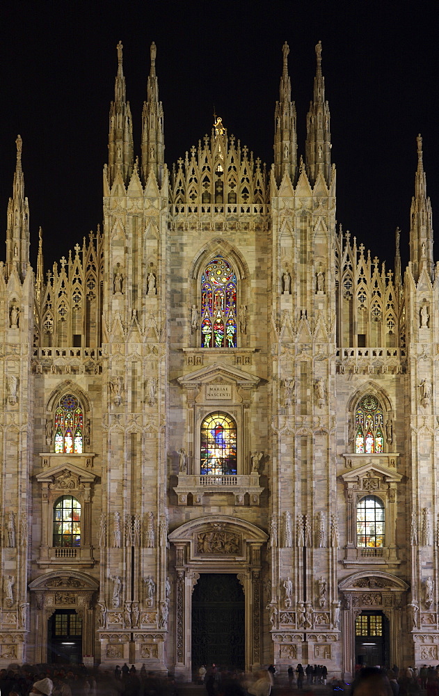 Duomo at night, Milan, Lombardy, Italy, Europe