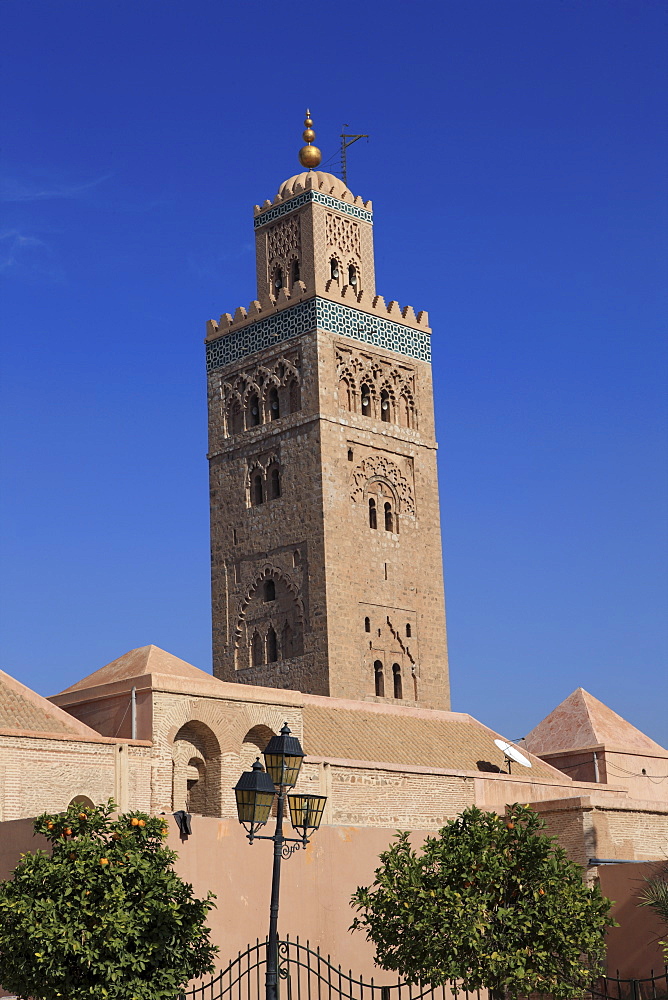 Minaret of the Koutoubia Mosque, Marrakech, Morocco, North Africa, Africa