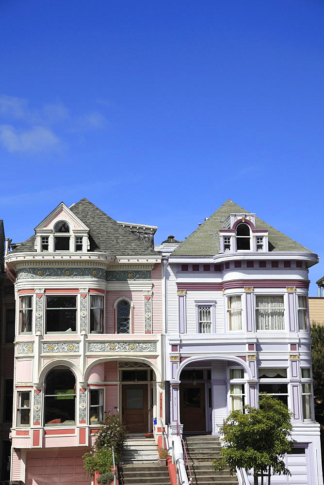 Victorian architecture, Painted Ladies, Alamo Square, San Francisco, California, United States of America, North America