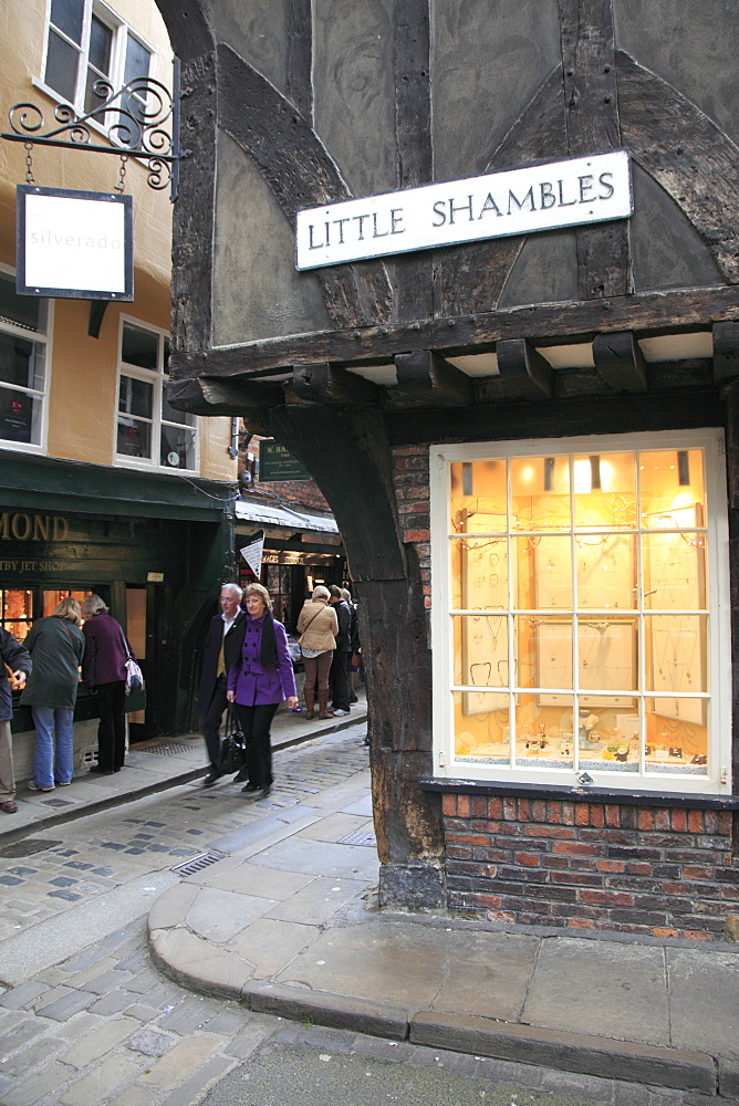 Little Shambles, York, North Yorkshire, Yorkshire, England, United Kingdom, Europe