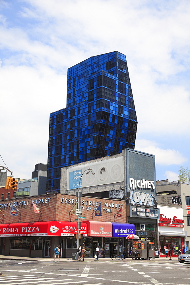 Blue Building, Luxury Apartment Building, Delancey Street, Lower East Side, Manhattan, New York City, United States of America, North America