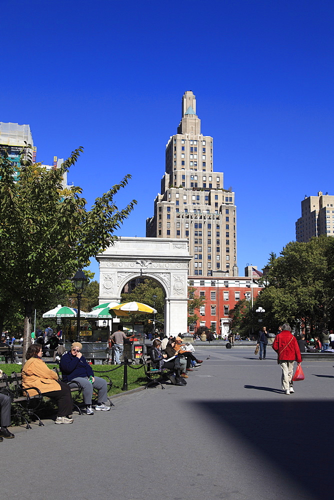 Washington Square Park, Washington Square Arch, Greenwich Village, West Village, Manhattan, New York City, United States of America, North America