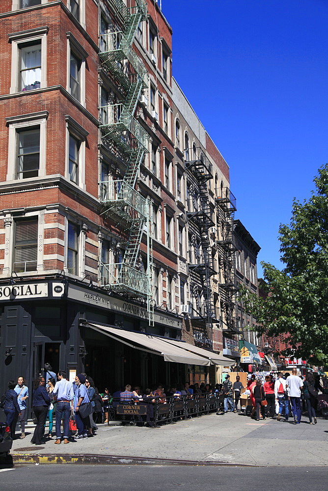 Street scene, Lenox Avenue, Harlem, Manhattan, New York City, United States of America, North America