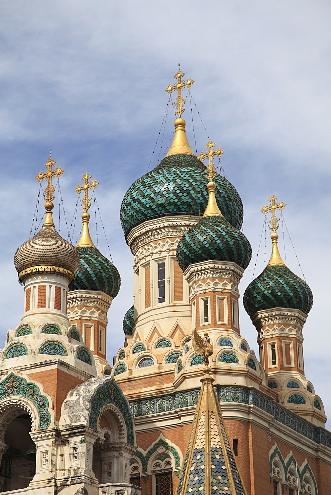 Russian Orthodox Cathedral of Saint Nicolas, Nice, Cote d'Azur, Alpes Maritimes, Provence, French Riviera, France, Europe