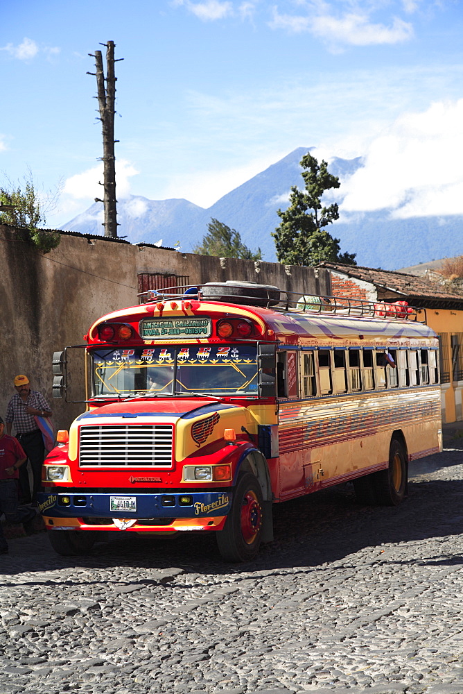 Public bus, Antigua, Guatemala, Central America