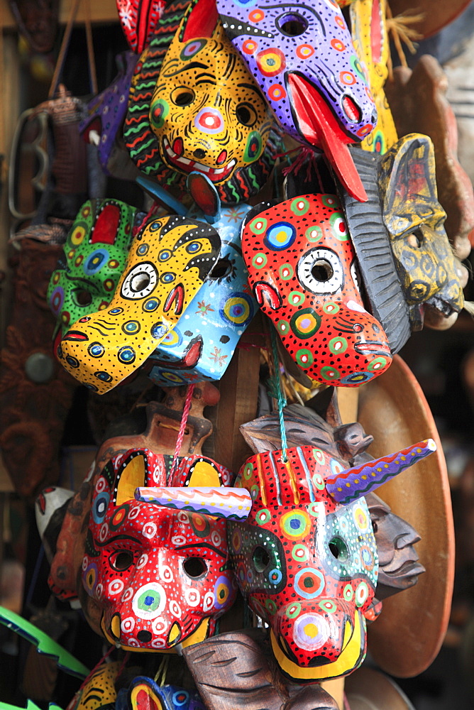 Masks, Handicraft Market, Antigua, Guatemala, Central America