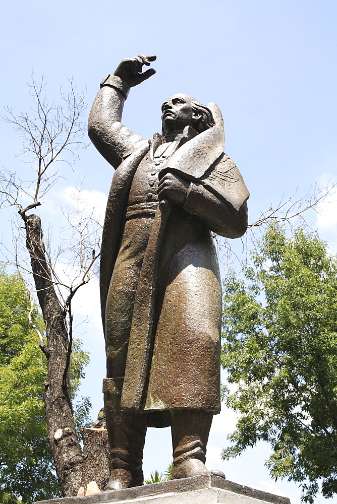 Statue, Miguel Hidalgo, Plaza Hidalgo, Coyoacan, Mexico City, Mexico, North America