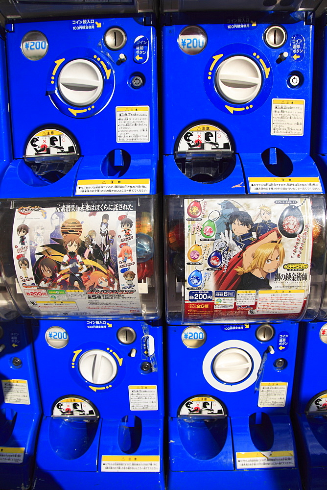 Vending machine selling anime, manga trinkets, Electric Town, Akihabara, Tokyo, Japan, Asia