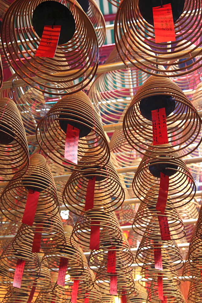 Incense coils, Man Mo Temple, Hong Kong, China, Asia