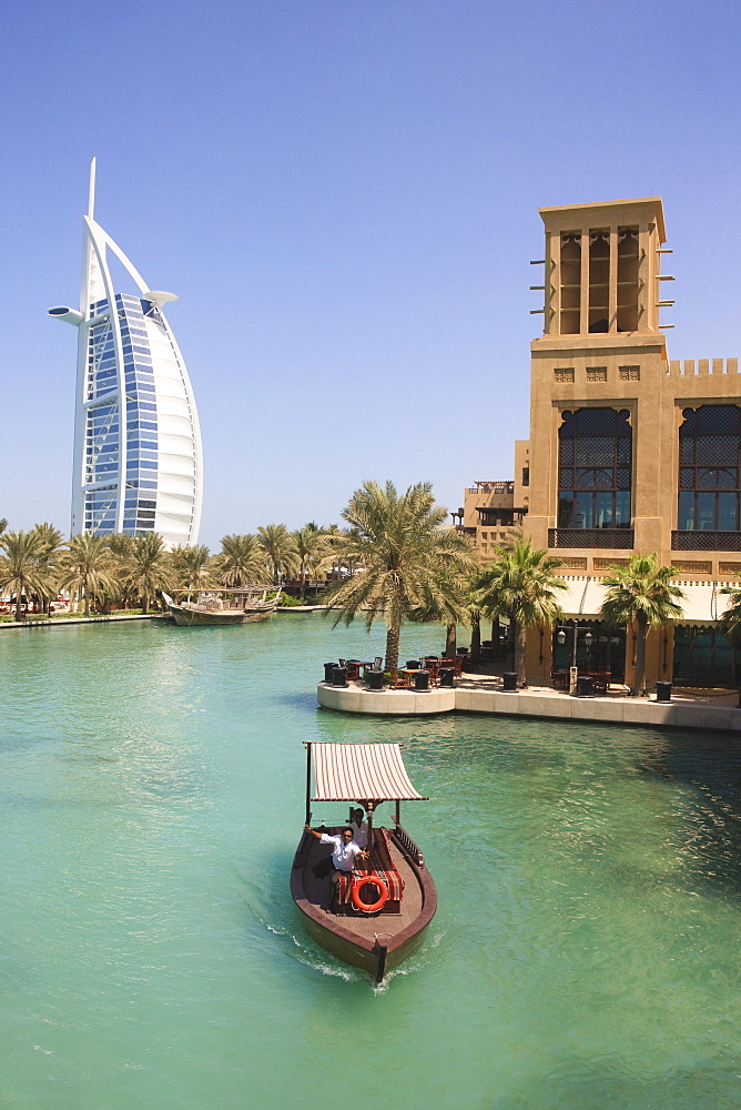 Madinat Jumeirah and Burj Al Arab Hotels, Jumeirah Beach, Dubai, United Arab Emirates, Middle East