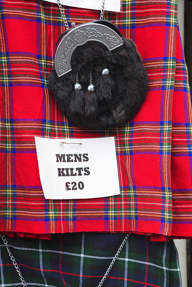 Kilts for sale, The Old Town, Edinburgh, Scotland, United Kingdom, Europe