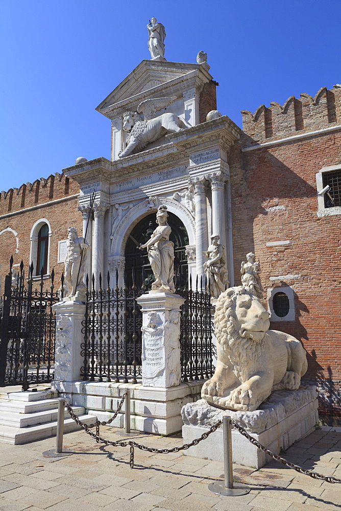 The Porta Magna, Arsenal, Venice, UNESCO World Heritage Site, Veneto, Italy, Europe