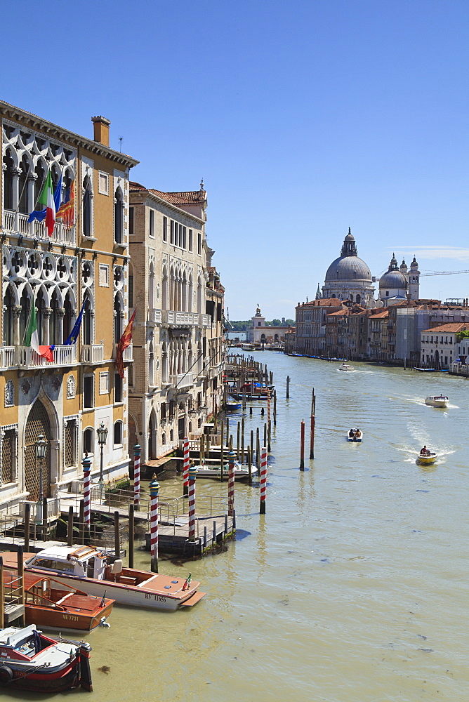 The Grand Canal and the domed Santa Maria Della Salute, Venice, UNESCO World Heritage Site, Veneto, Italy, Europe