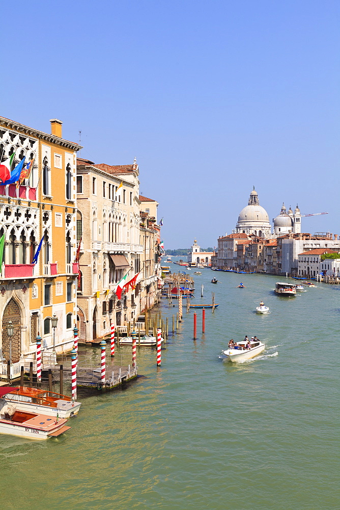 The Grand Canal and the domed Santa Maria Della Salute, Venice, UNESCO World Heritage Site, Veneto, Italy, Europe