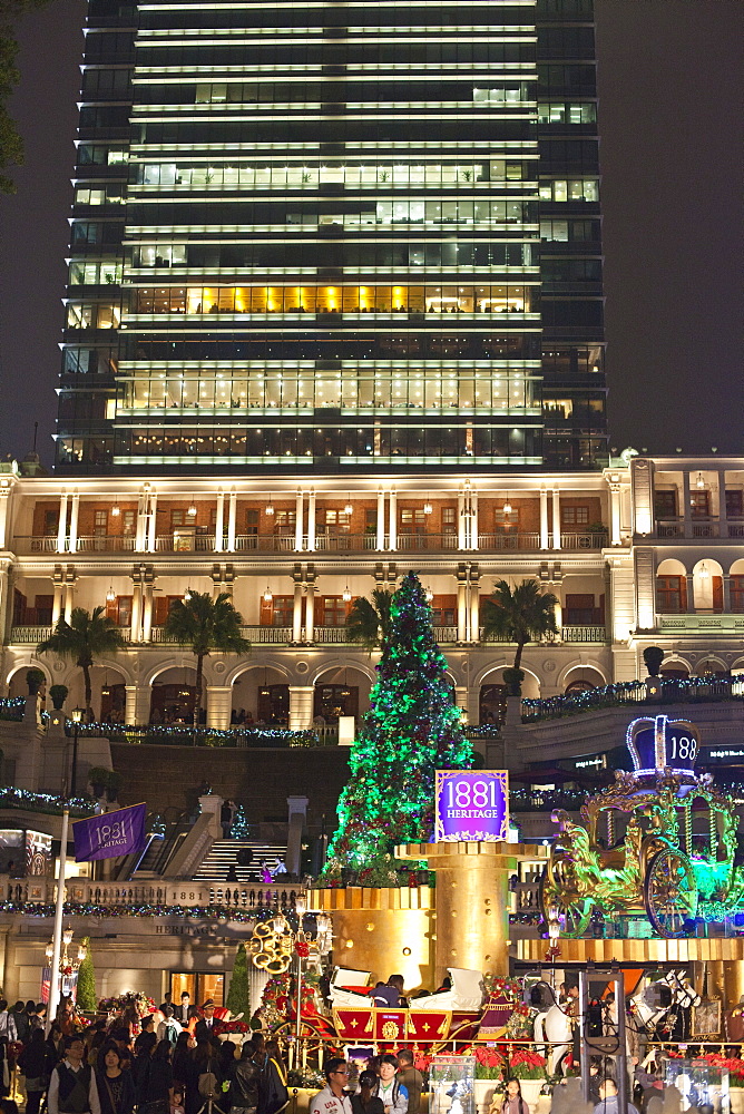 1881 Heritage with Christmas decorations, a retail re-development on the site of the former Marine Police Headquarters, Tsim Sha Tsui, Kowloon, Hong Kong, China, Asia