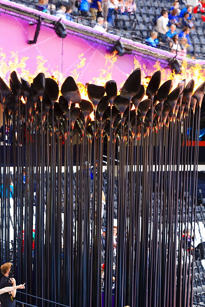 The Olympic Torch Cauldron in the Olympic Stadium for 2012 Olympic Games, London, England, United Kingdom, Europe