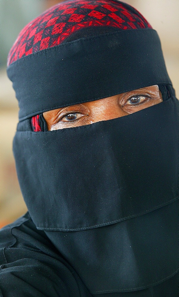 Veiled woman, Muscat, Oman, Middle East