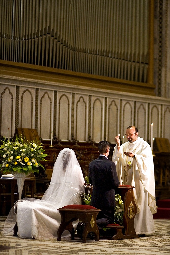 Wedding in Monreale cathedral, Palermo, Sicily, Italy, Europe