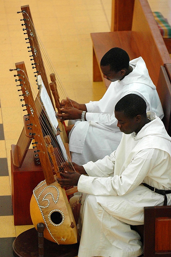 Mass in Keur Moussa Benedictine Monastery, Keur Moussa, Senegal, West Africa, Africa