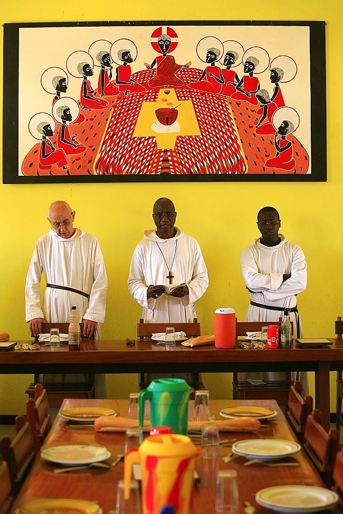 Keur Moussa Abbey refectory, Keur Moussa, Senegal, West Africa, Africa