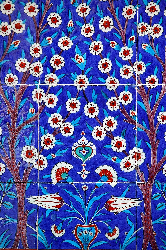 Iznik tiles in Topkapi Palace, Istanbul, Turkey, Europe