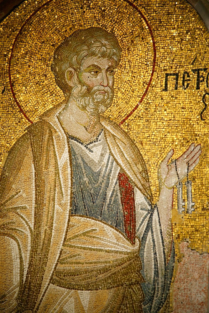 Mosaic of St. Peter, Church of St. Saviour in Chora, Istanbul, Turkey, Europe