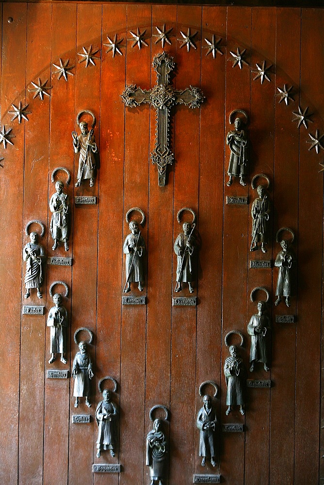 Santo Toribio monastery door, Liebana, Cantabria, Spain, Europe