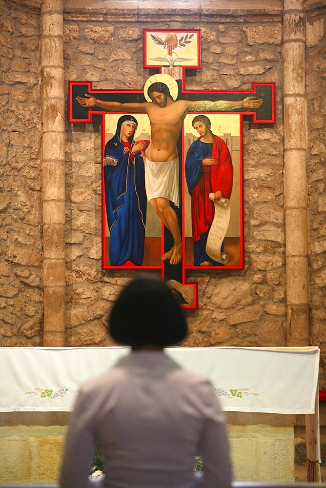 Crucifixion icon in Santo Toribio monastery, Liebana, Cantabria, Spain, Europe