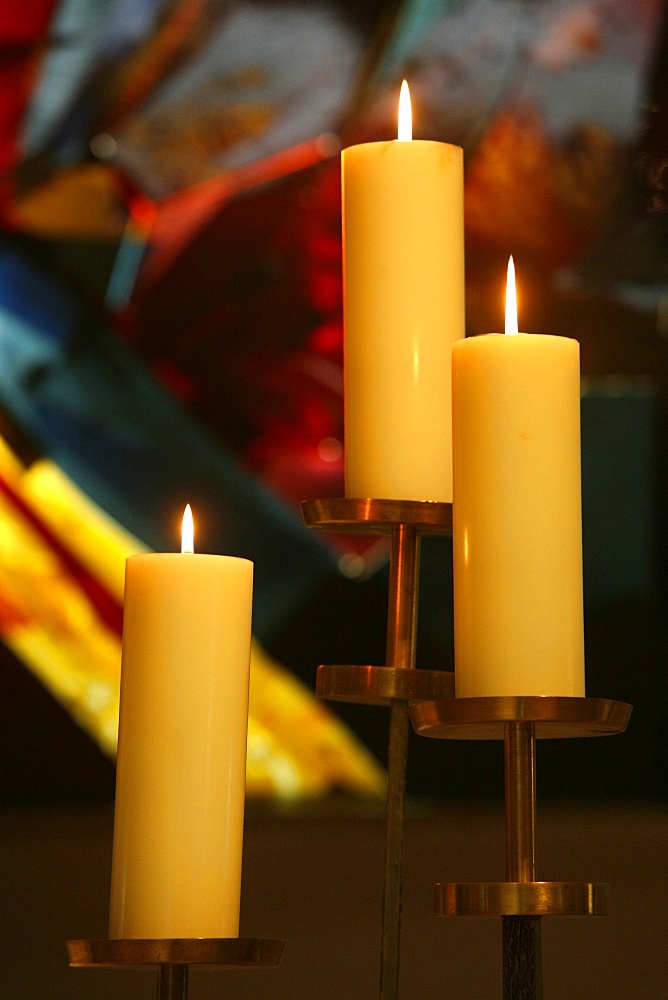 Church candles, Le Chesnay, Yvelines, France, Europe