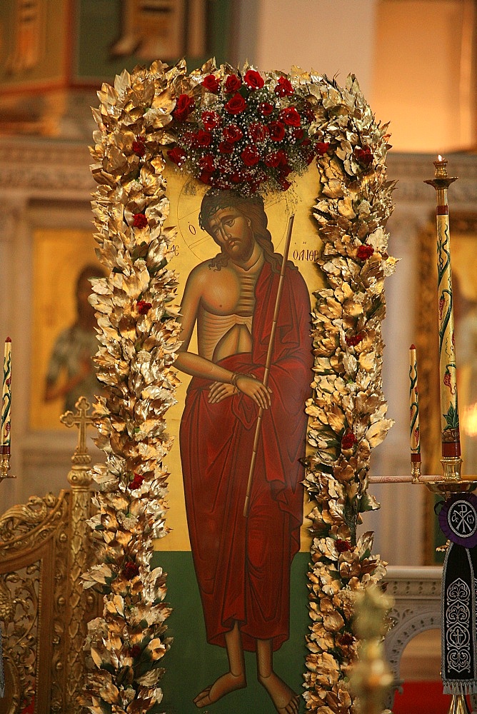 Icon of Christ displaying during Orthodox Easter week, Thessaloniki, Macedonia, Greece, Europe