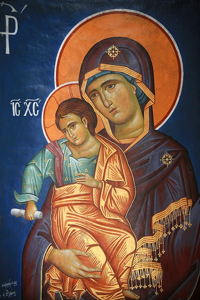 Virgin and Child, Greek Orthodox icon, Thessaloniki, Macedonia, Greece, Europe