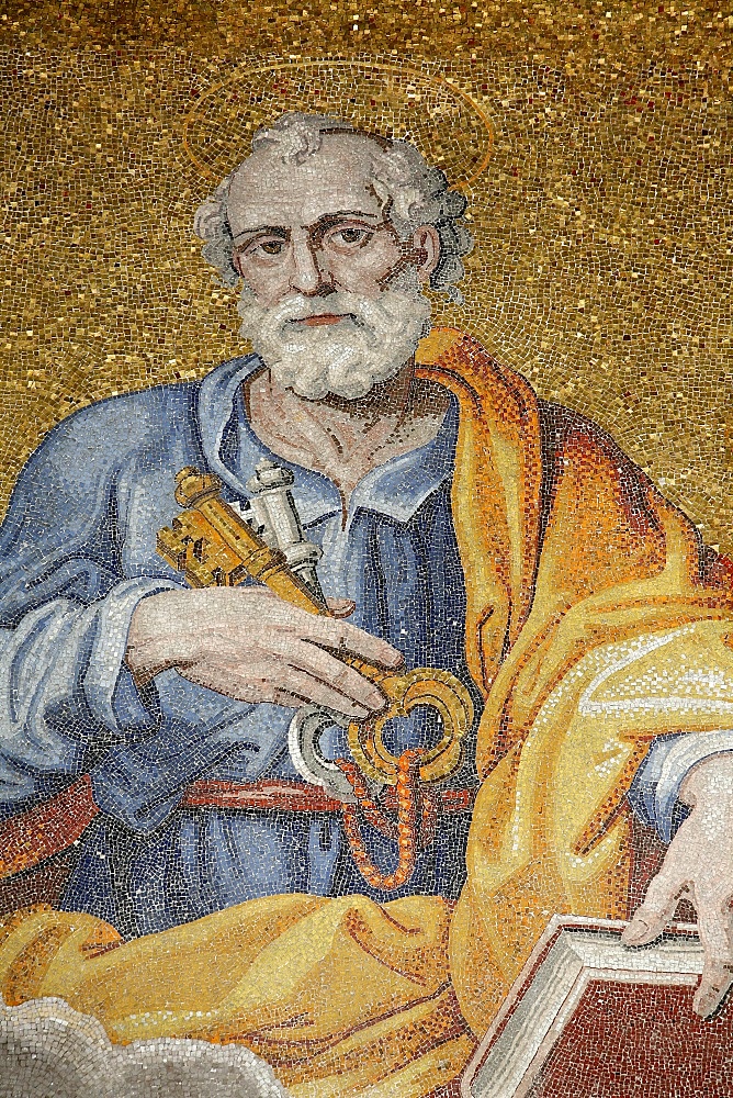 Mosaic depicting St. Peter in St. Peter's Basilica, Vatican, Rome, Lazio, Italy, Europe