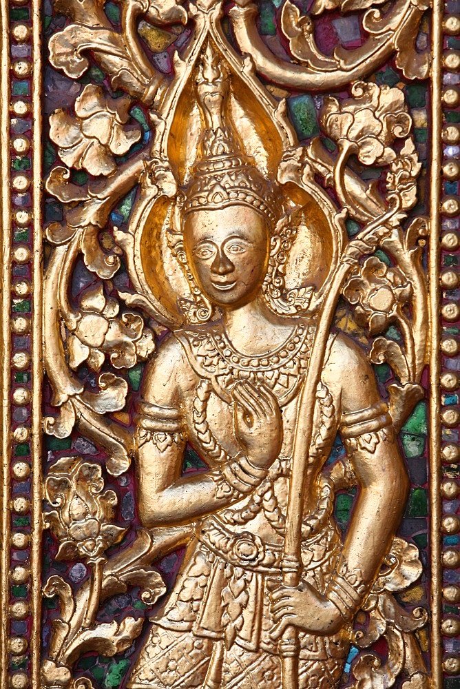 Buddhist deity at Wat Sene temple, Luang Prabang, Laos, Indochina, Southeast Asia, Asia