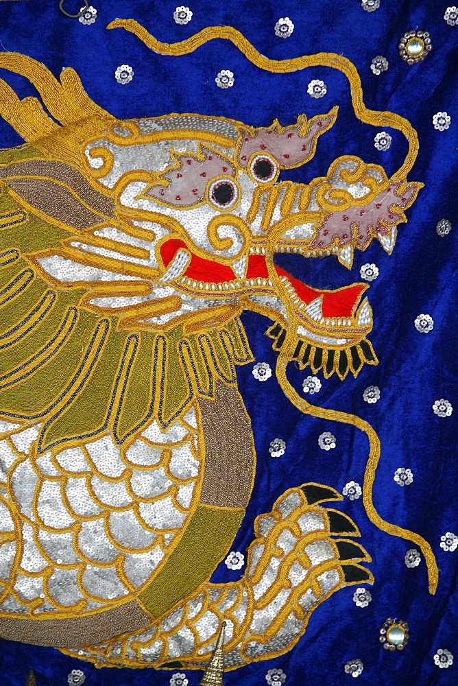 Dragon tapestry, Bangkok, Thailand, Southeast Asia, Asia