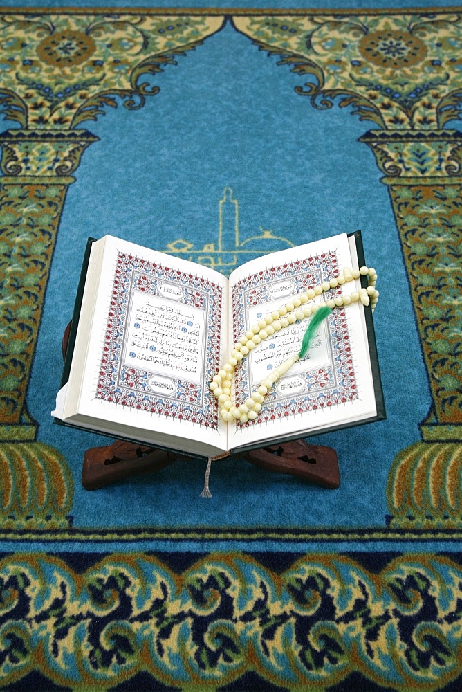 Koran and prayer beads, Lyon, Rhone, France, Europe