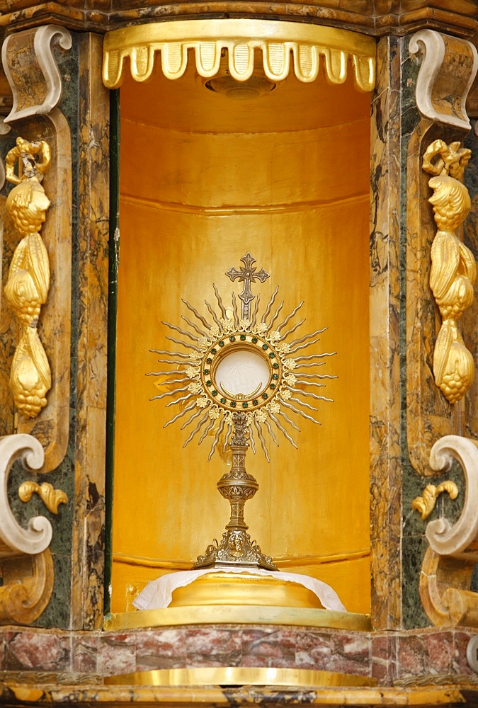 Holy Sacrament monstrance in St. John the Baptist church, Xewkija, Gozo, Malta, Europe