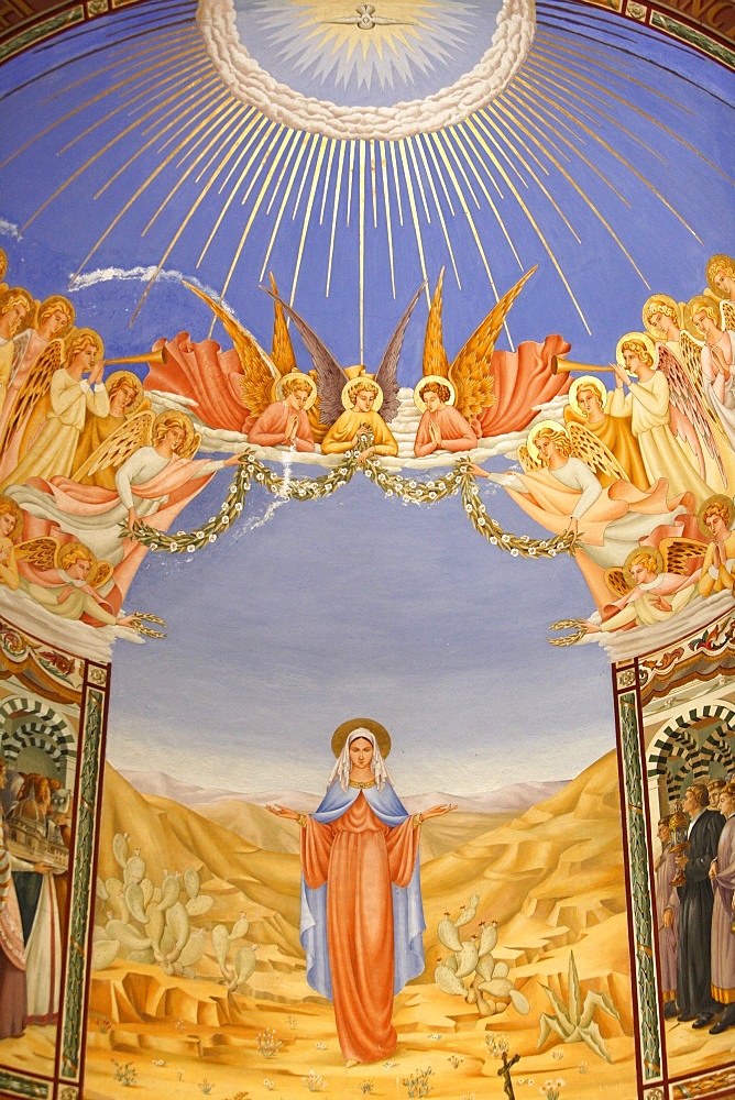 Fresco in the Visitation Church in Ein Kerem, Israel, Middle East