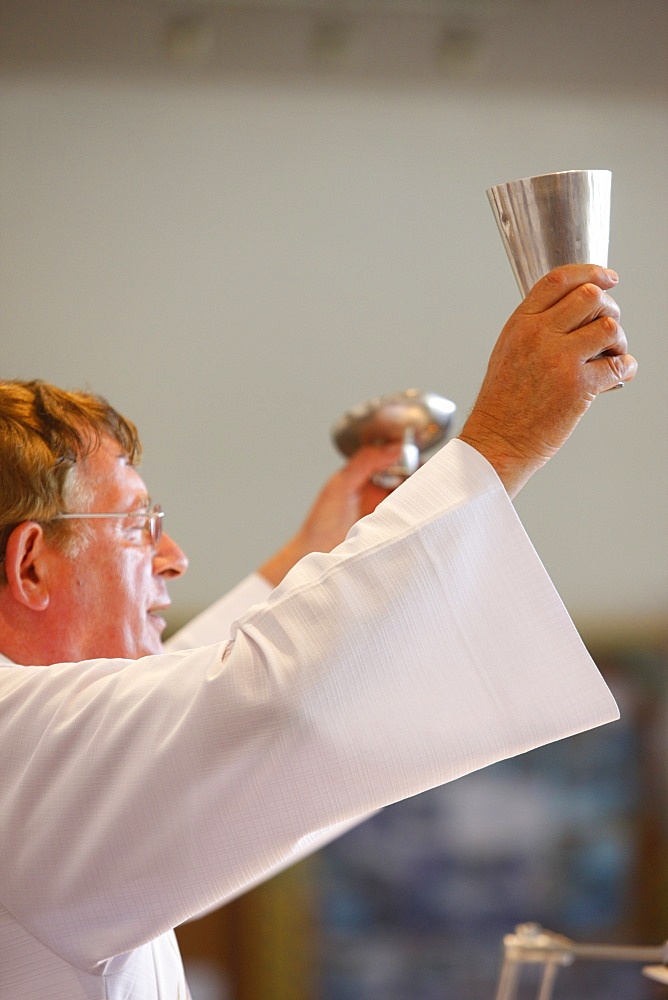 Mass in Sainte-Anne Catholic church, Agadir, Morocco, North Africa