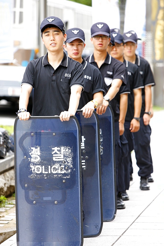 Police in Seoul, South Korea, Asia